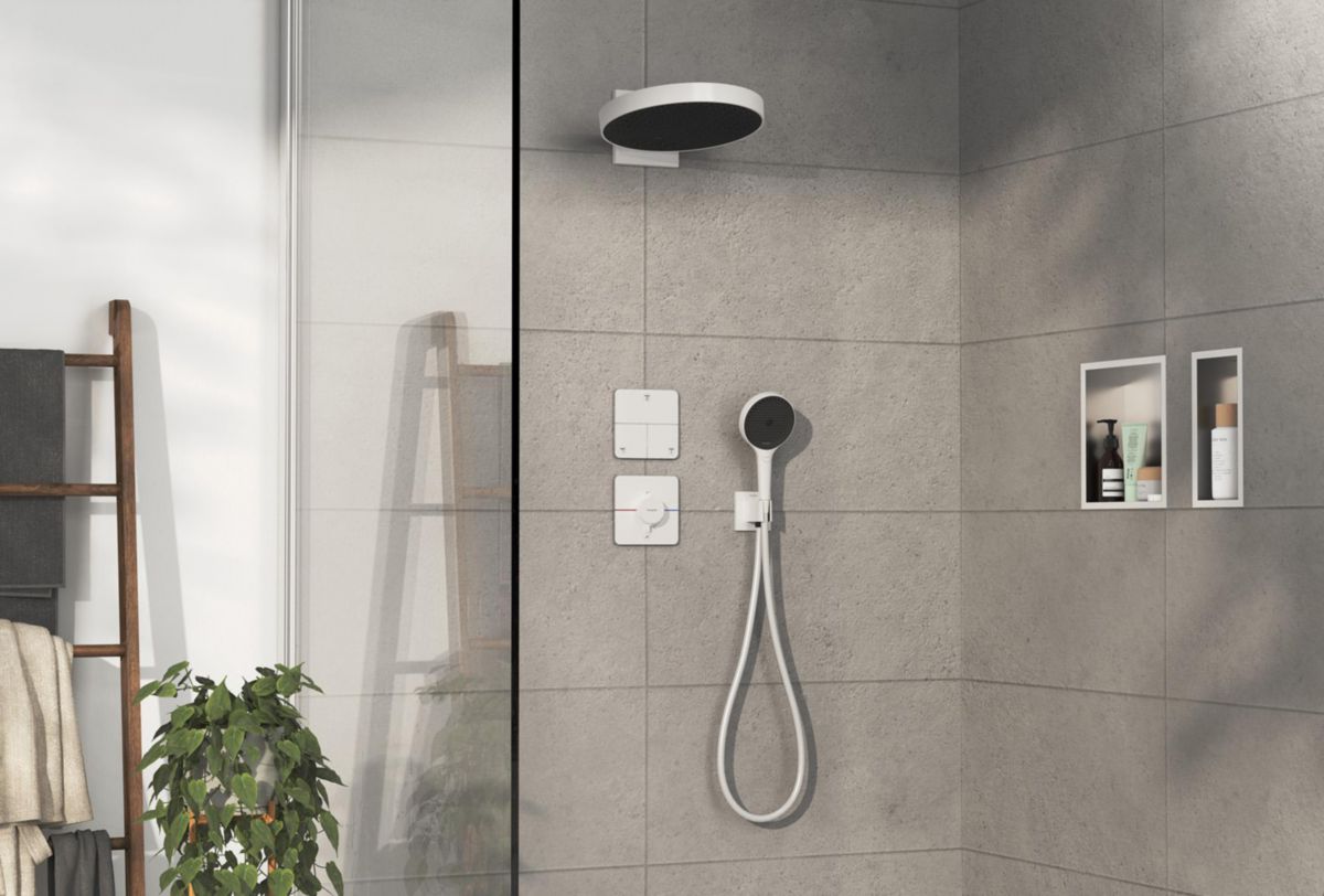 hansgrohe ShowerSelect Comfort Q Set de finition pour mitigeur thermostatique encastré, Blanc mat