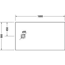 Receveur de douche Sustano 1600x900 mm Rectangulaire Gris foncé Réf : 720285650000000