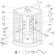 Coude de sortie flexible Alterna pour alimentation douche de tête cabine MEZZO et PLENITUDE