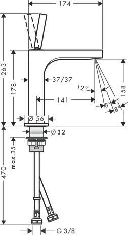 AXOR Citterio Mitigeur de lavabo 160 sans tirette ni vidage, Bronze brossé