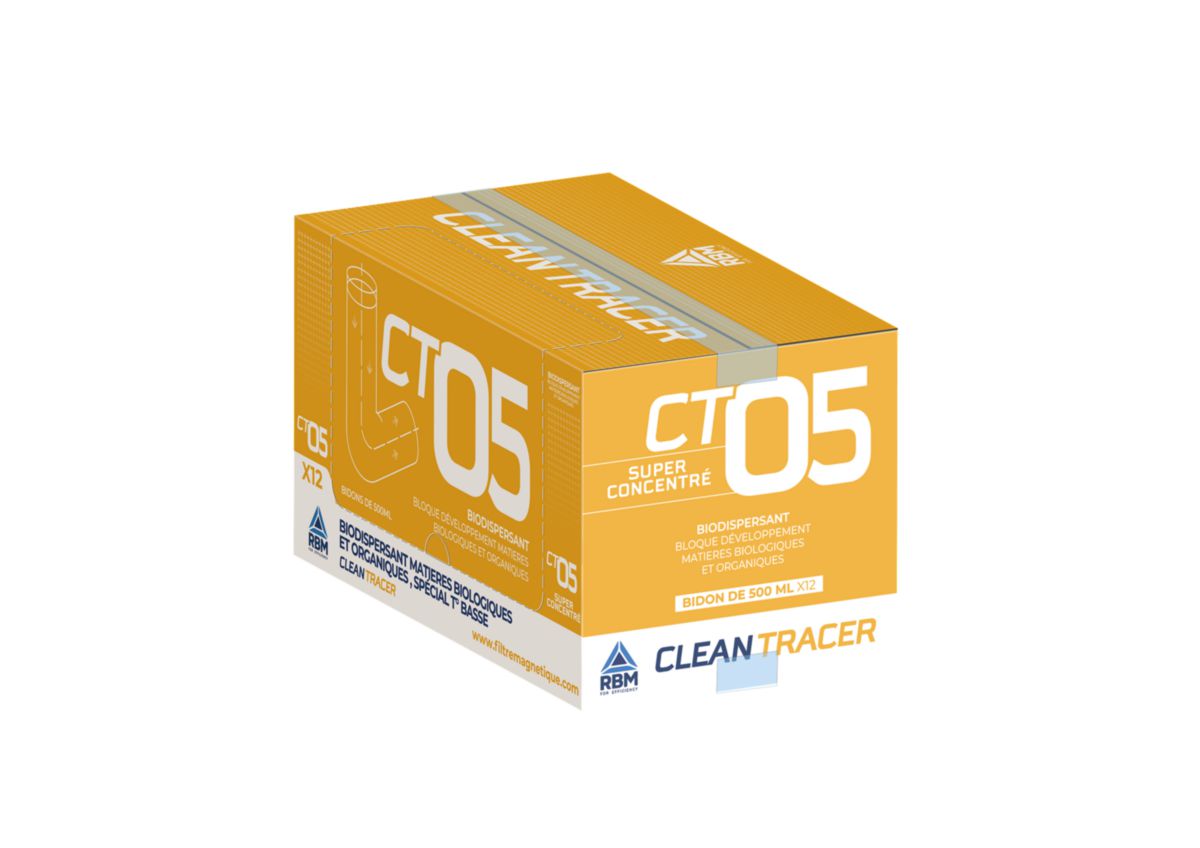 Biodisperçant anti-organismes clean tracer ct05 pour réseaux basse-température, bidon 500ml Réf. 38020002