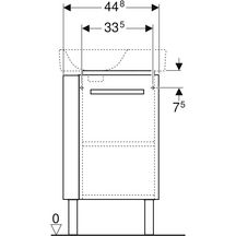 Meuble bas pour lave-mains RENOVA COMPACT L44.8 x H75.4-76.9 x P25.2 cm, laqué blanc laqué ultra-brillant, charnières à droite réf : 009928CBLBB