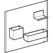 Tableau magnétique avec boîtes - tableau : thermopoudré mat / gris velouté - boîtes : thermopoudré mat / gris velouté Réf. 500.649.JK.2