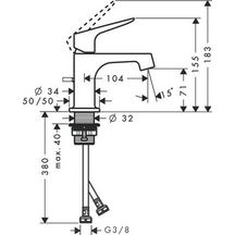 AXOR Citterio M Mitigeur de lavabo 70 pour lave-mains avec tirette et vidage, Nickel brossé