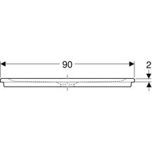 Receveur RENOVA céramique 90 x 90 ultra-plat à encastrer bords amincis 4 côtés PN 12 de série pour bonde siphoïde de 90 Réf. 00734800000AG3