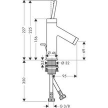 AXOR Starck Mitigeur de lavabo 70 pour lave-mains avec tirette et vidage, Aspect doré brossé