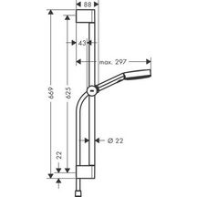 hansgrohe Pulsify Select S Set de douche 105 3jet Relaxation avec barre C 65 cm, Noir mat