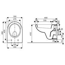 Cuvette suspendue PRIMA Compact devient RENOVA COMPACT blanc sans trou abattant réf. 390310000