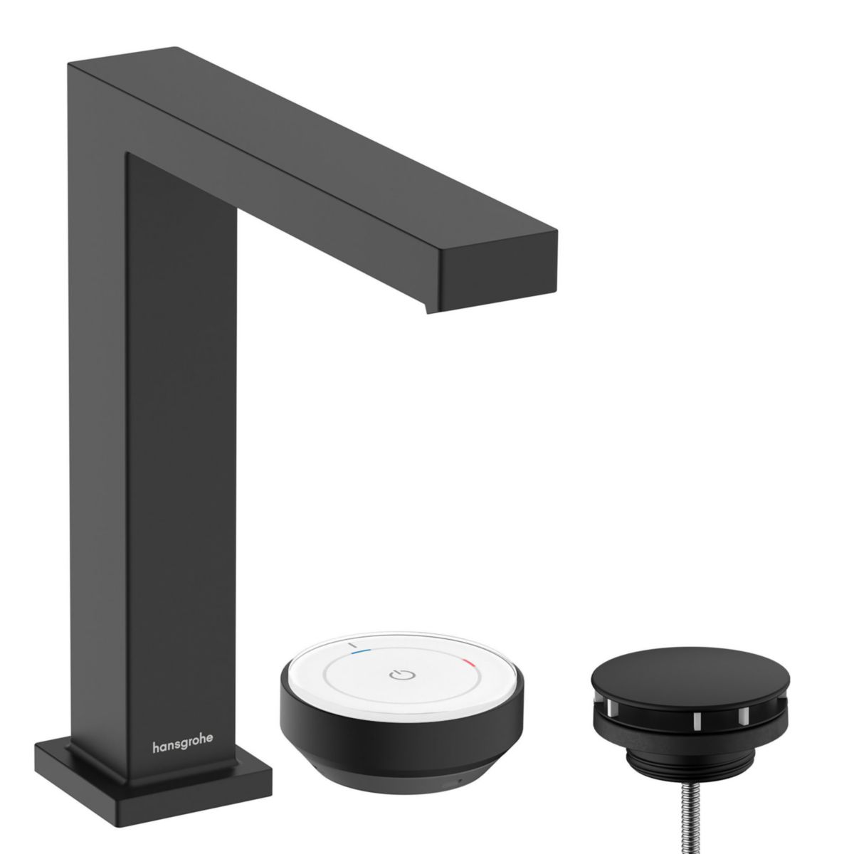 hansgrohe Tecturis E Mitigeur de lavabo 2 trous 150 CoolStart avec vidage, Noir mat