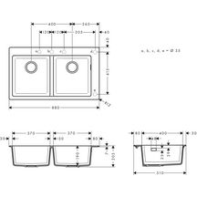 hansgrohe S51 S510-F770 Evier encastré 370/370, Gris béton