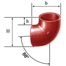 Coude SMU S 88° en fonte diamètre nominal 100mm Réf. 156588 PAM