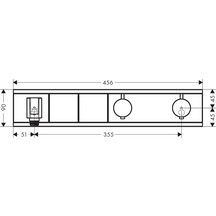 hansgrohe RainSelect Factice Module thermostatique encastré avec 2 fonctions, Blanc/Chromé