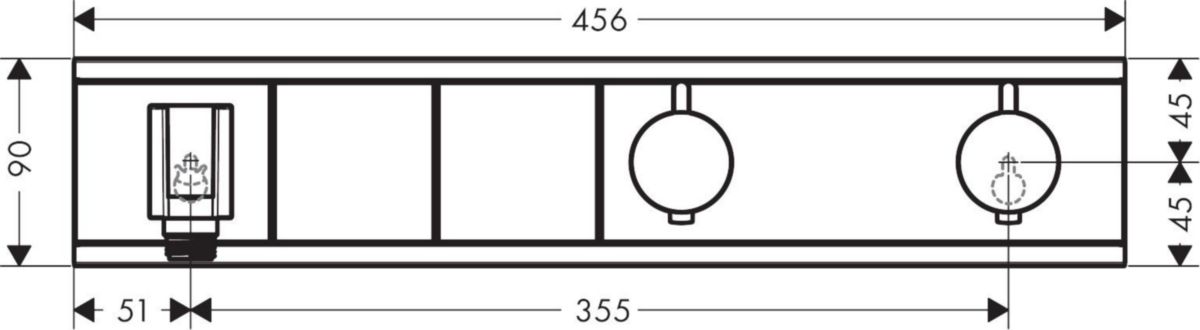 hansgrohe RainSelect Factice Module thermostatique encastré avec 2 fonctions, Blanc/Chromé