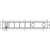 hansgrohe RainSelect Factice Module thermostatique encastré avec 4 fonctions, Noir/Chromé