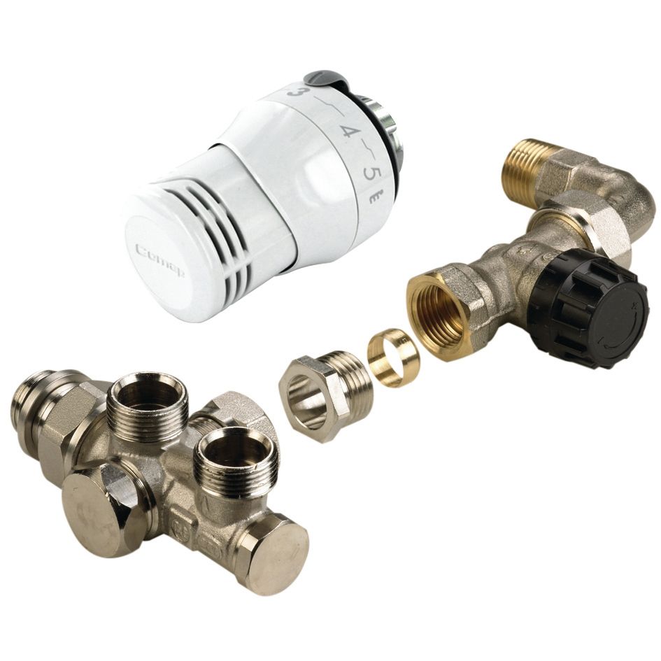 Kit thermostatique monotube sortie horizontale + SENSO M28 + corps droit 1/2JT coudé M22 réf. RK8096046