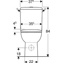 Wc au sol à fond creux Smyle - Rimfree - avec réservoir attenant - avec abattant Wc - 63,5 cm - blanc Réf. 500.822.00.1