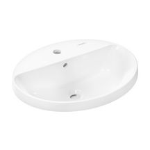 hansgrohe Xuniva D Vasque semi-encastrée 550/450 sans trou pour robinet avec trop-plein, Blanc