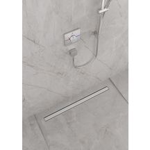 hansgrohe RainDrain Match Caniveau de douche linéaire 1000 avec cadre réglable en hauteur, Acier inoxydable brossé