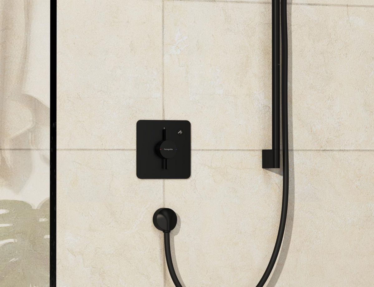 hansgrohe DuoTurn Q Set de finition pour mitigeur mécanique encastré, Noir mat