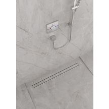 hansgrohe RainDrain Match Caniveau de douche linéaire 1000 avec cadre réglable en hauteur, Acier inoxydable brossé