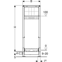 Bâti-support DUOFIX douche de plain pied pour robinetterie murale encastrée D50 réf 111580001