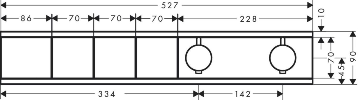 hansgrohe RainSelect Module thermostatique RainSelect encastré avec 3 fonctions, Aspect doré poli