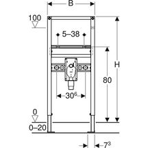 Bâti-support DUOFIX lavabo avec siphon encastré réf. 111480001