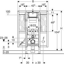 Bâti-support DUOFIX PLUS, accessibilité PMR en applique réf. 111375005