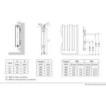 Radiateur eau chaude T6 3010 22VM 600x400 Dt50°C 685W Réf. 22VM600 0400 / F1H2206004010B00