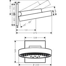 SUSPENDUE TEMPORAIREMENT AXOR Edge Mitigeur de lavabo encastré au sol, bonde push-open, Noir chromé poli