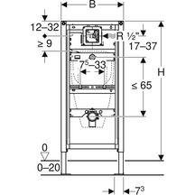 Bâti-support DUOFIX PLUS urinoir, universel, déclenchement encastré réf. 111616001