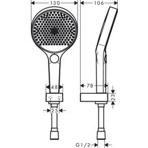 hansgrohe Rainfinity Ensemble support mural et douchette 130 3jet avec flexible de douche 125 cm, Blanc mat