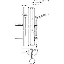 hansgrohe Rainfinity Ensemble de douche 130 3jet avec barre de douche 150 cm et porte-savon, Chrome