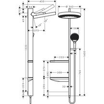 hansgrohe Rainfinity Colonne de douche 360 1jet pour installation encastrée, Chromé