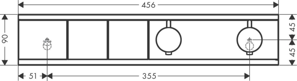 hansgrohe RainSelect Factice Module thermostatique RainSelect encastré avec 2 fonctions, Blanc mat