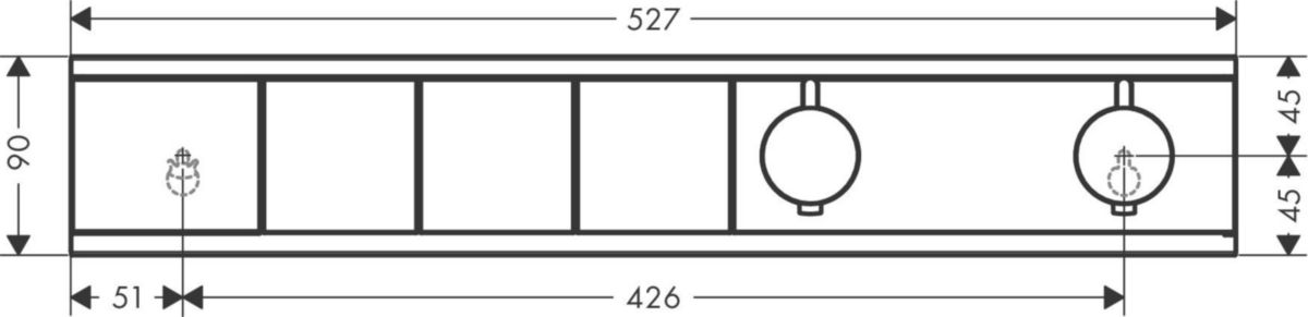 hansgrohe RainSelect Factice Module thermostatique RainSelect encastré avec 3 fonctions, Blanc mat