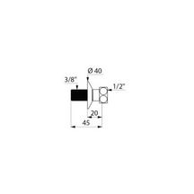 Raccord droit, mural diamètre : M12x17 - F15x21 Lg : 45 mm Chromé Laiton 845412.2P