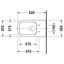 Cuvette suspendu HAPPY D2 620mm blanc frein de chute rimless réf. 2550090000