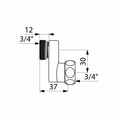 Raccords excentrés 30mm mâle 20x27 femelle 20x27 (lot de 2) Réf : 853220.2P