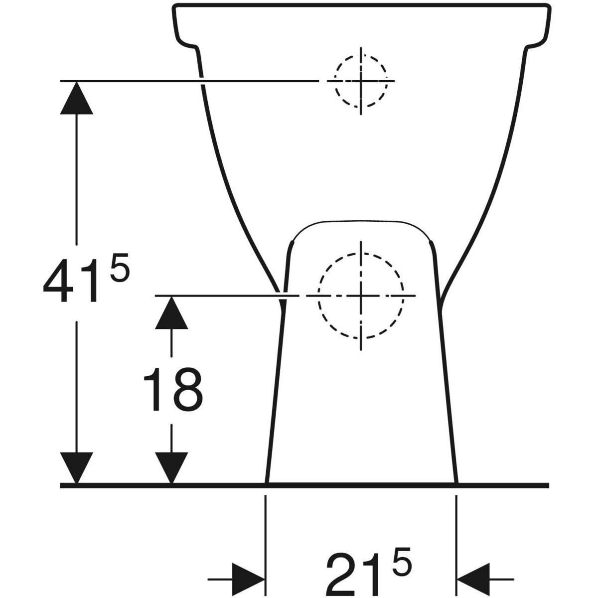 Cuvette PUBLICA indépendante surélevée à fond creux blanc sortie horizontale avec trous d'abattant blanc réf. 315500000