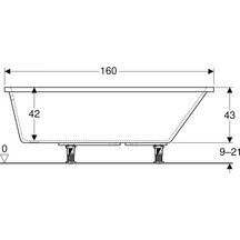 Baignoire acrylique pentagonale RENOVA 160x75/50 cm gain de place , en version gauche blanche réf.00048500000