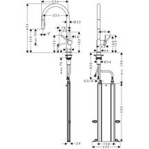 hansgrohe Talis M54 Mitigeur de cuisine 210, avec douchette extractible 2 jets, sBox, Chrome