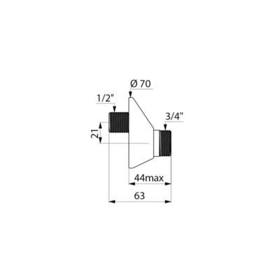 Raccord décalé 21mm mâle 15x21 mâle 20x27 (lot de 2) Réf : 857027.2P