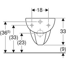 Cuvette indépendante suspendue COLLECTIVITES assise ergonomique sans trou d'abattant blanc réf. 391500000