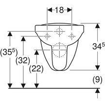 Cuvette suspendue rallongée PARACELSUS devient VITALIS 70 cm sans trou d'abattant blanc réf. 392210000