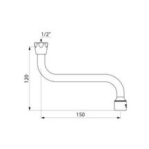 Bec horizontale avec aérateur + joint économiseur, femelle 15x21 largeur 150mm Réf : 940152