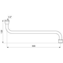 Bec horizontale avec aérateur + joint économiseur, femelle 15X21 largeur 300mm Réf : 940302