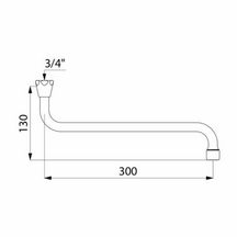 Bec horizontal femelle 20x27 L300 aérateur + joint économiseur Réf : 945302