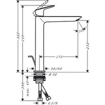 hansgrohe Logis Mitigeur de lavabo 240 Fine avec tirette et vidage, Noir mat