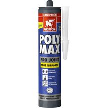 Mastic d'étanchéité premium multifonctionnel POLYMAX PRO JOINT transparent pour applications intérieures, extérieures et sanitaires, cartouche de 280 ml Réf.7004982